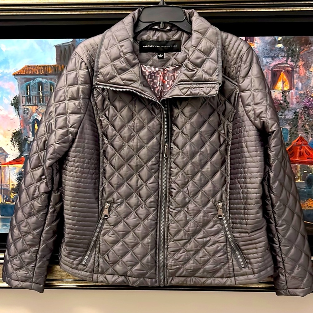 Marc New York Jacket - NWOT Size L Silver Gray